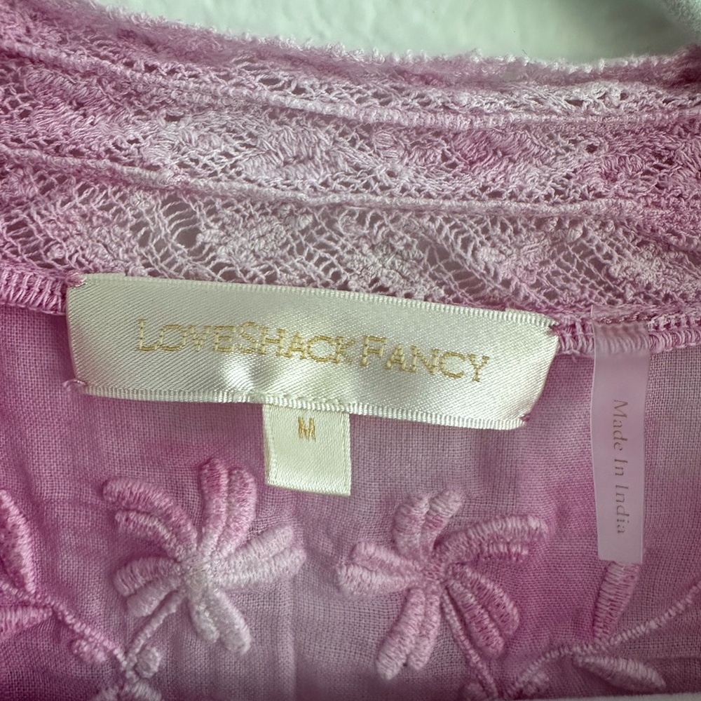 Love Shack Fancy Shirt Blouse Pink Medium - Picture 3 of 4